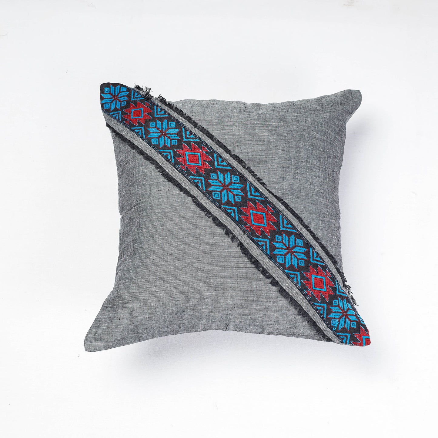 Assam Border Cotton Cushion Cover