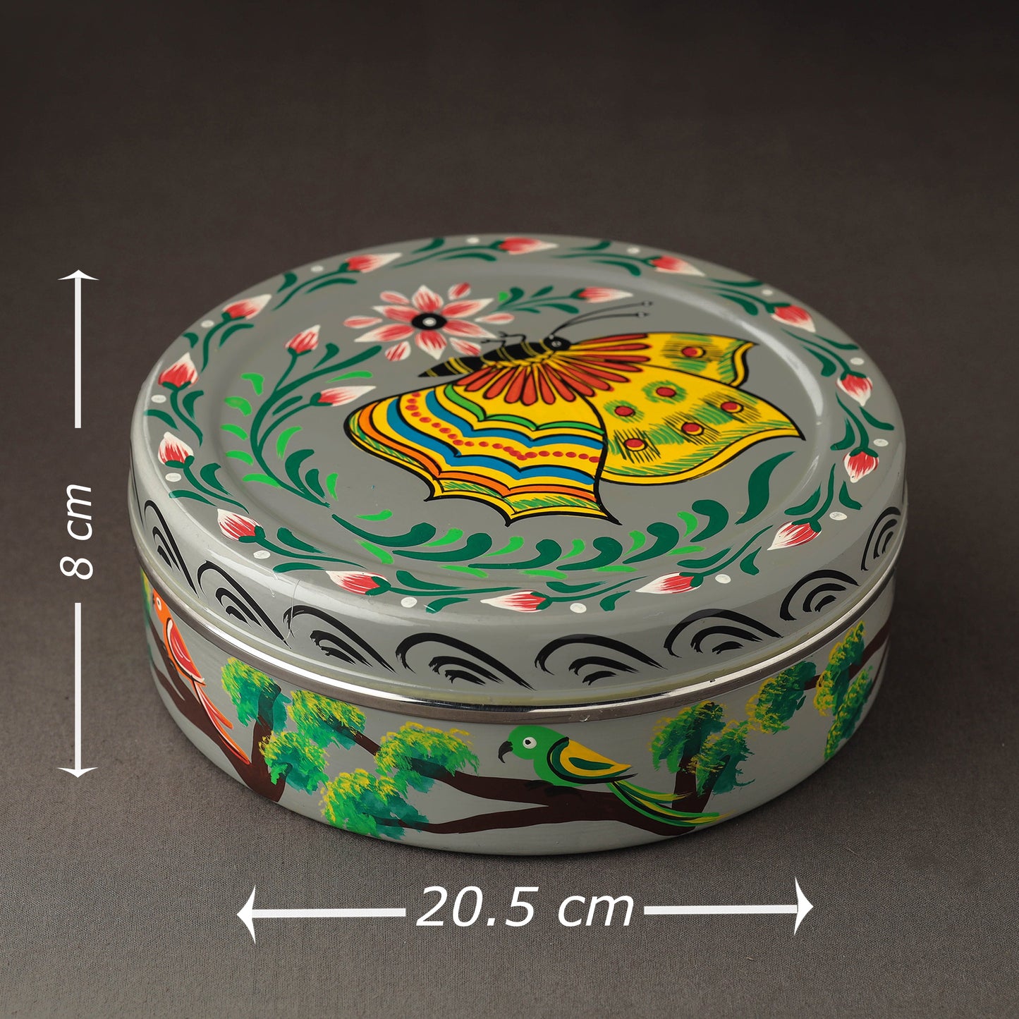 Banaras Handpainted Stainless Steel Chapati Box l iTokri