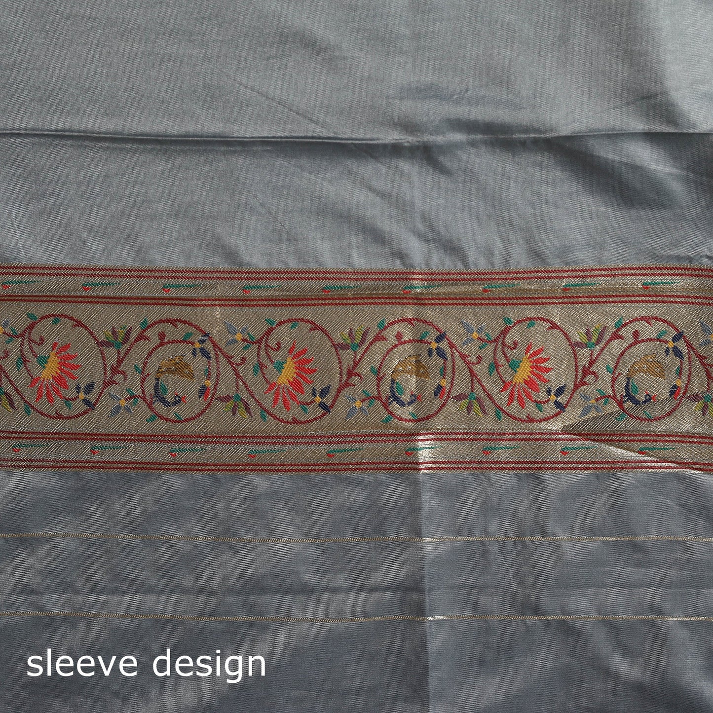 Bangalore silk paithani 3pc unstitched dress material 05