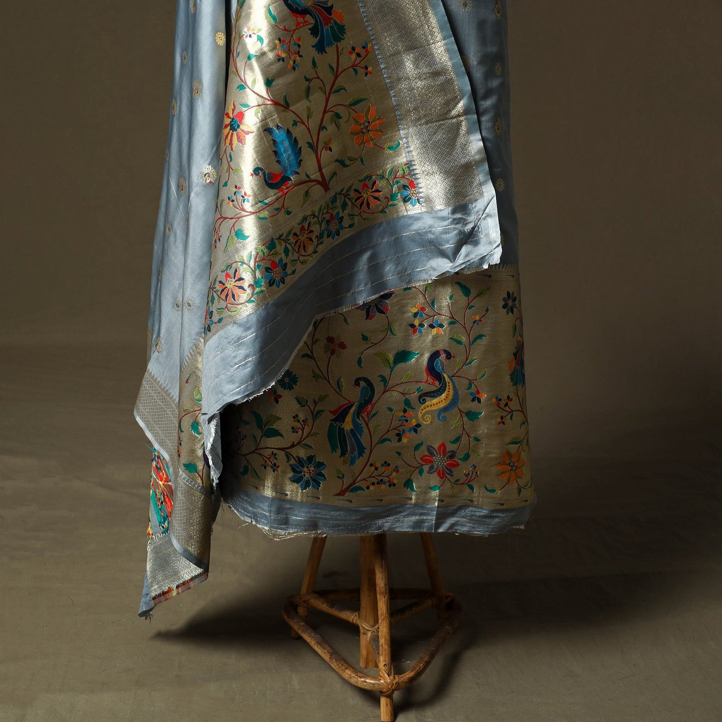 Bangalore silk paithani 3pc unstitched dress material 30