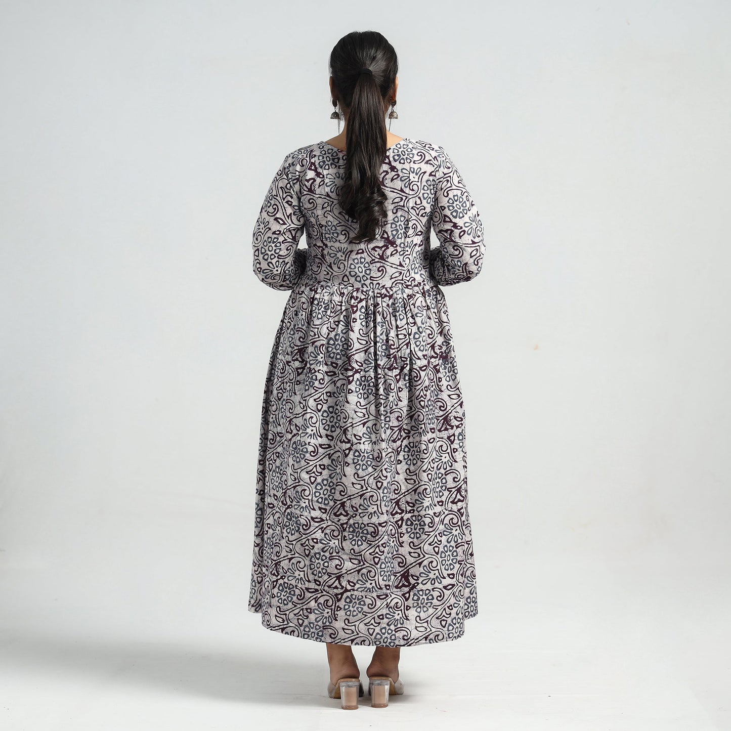 Buy Batik Printed Cotton Angrakha Flared Dress Online at iTokri.com