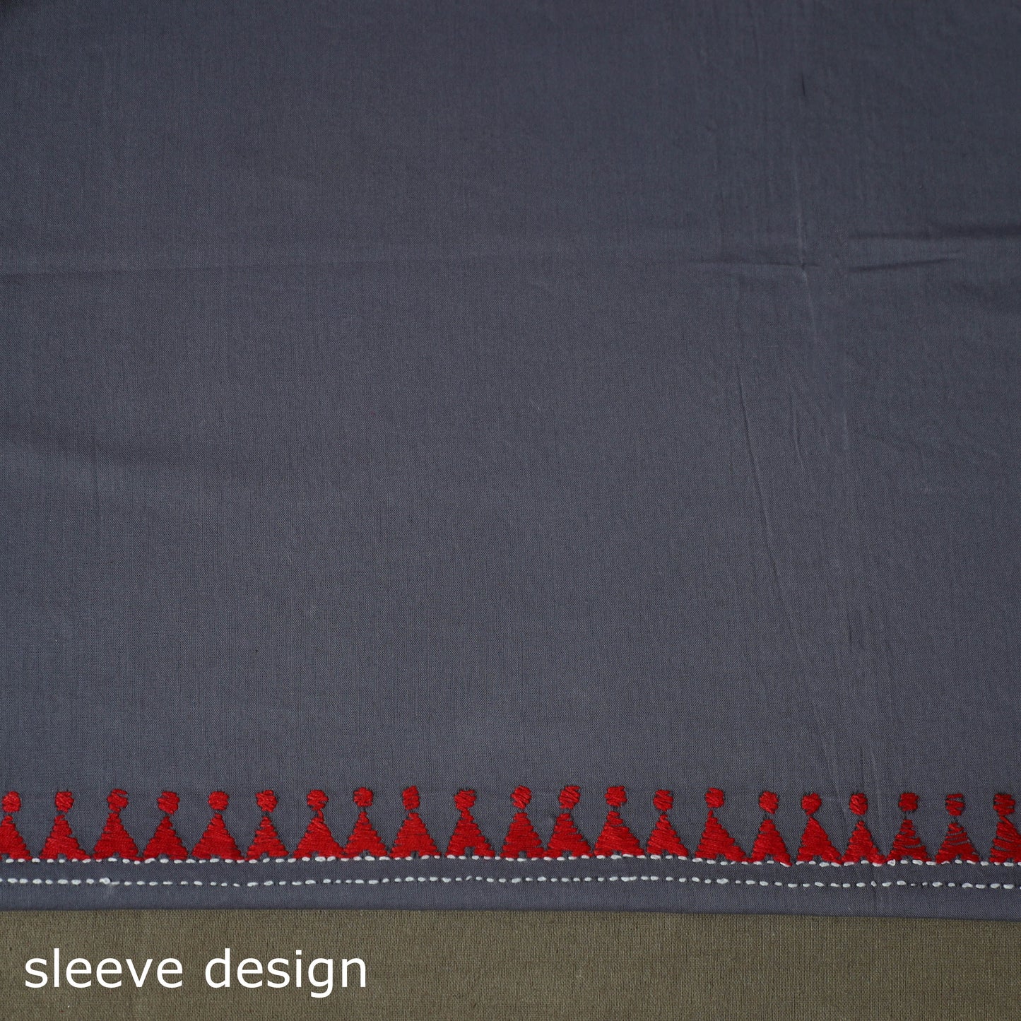 Bengal kantha hand embroidered cotton unstitched kurta