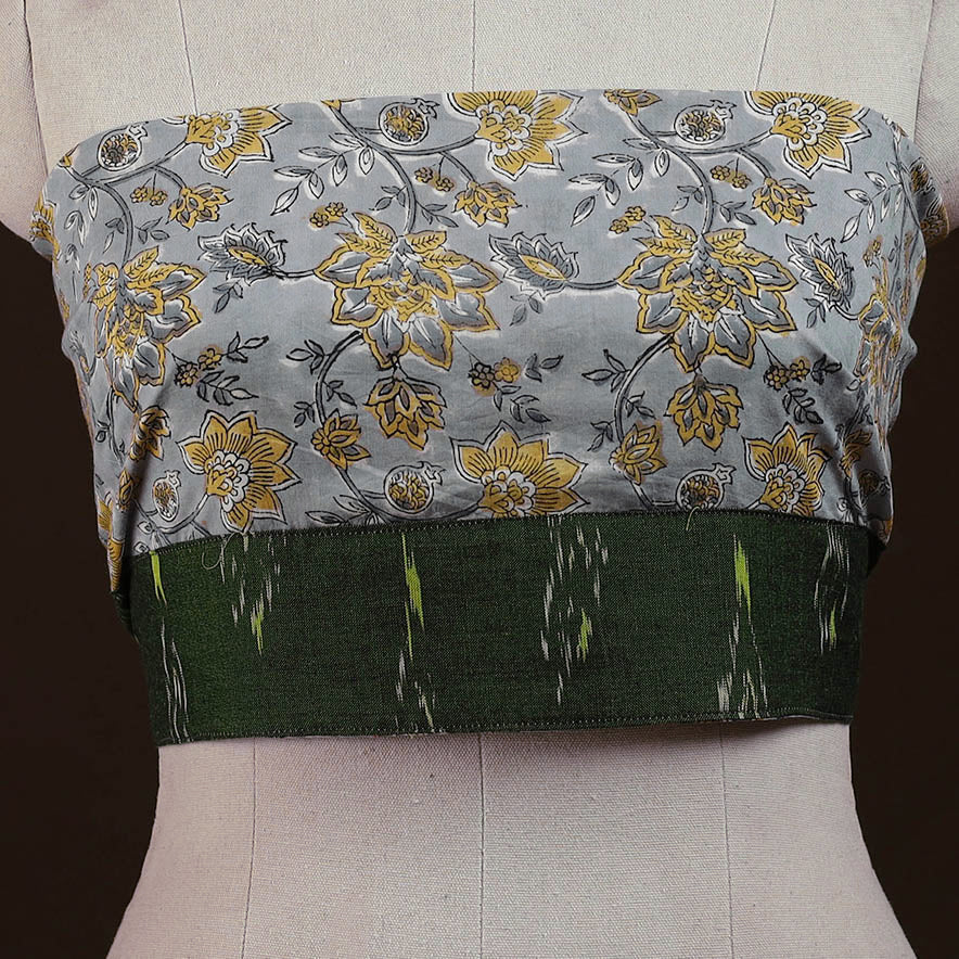 Block print cotton sanganeri blouse piece 19 - handcrafted