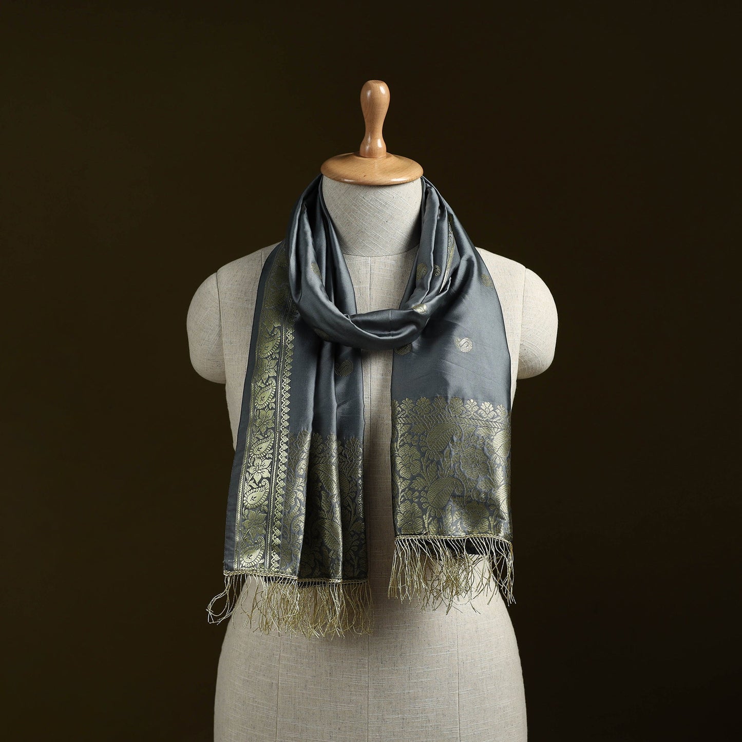 Brocade handloom semi silk nakshi buti banarasi stole