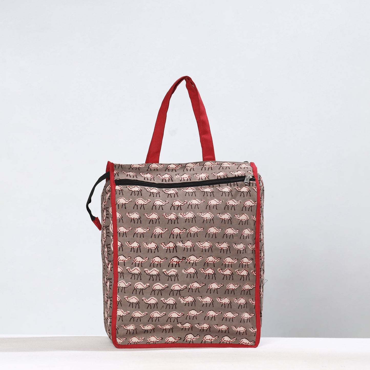 Brown Handmade Bindaas Block Printed Cotton Shopping Bag 20