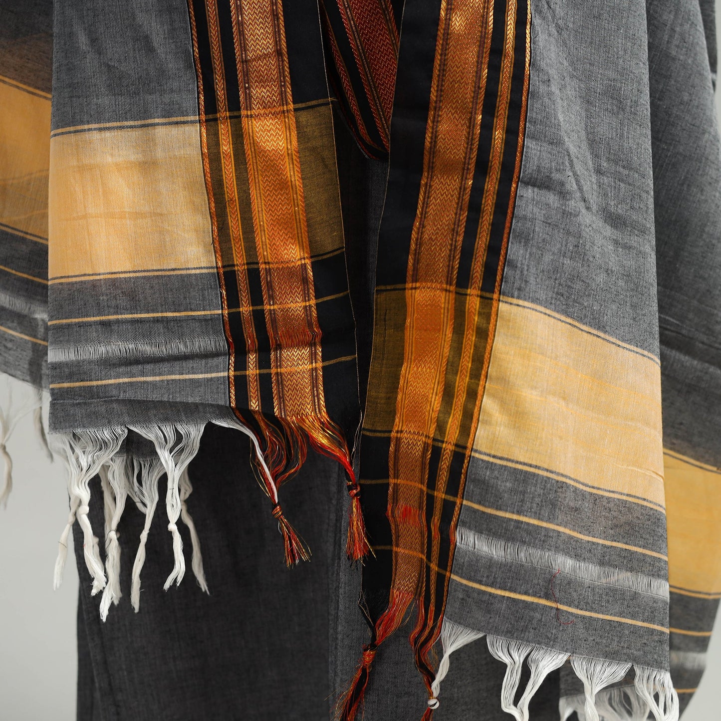 Grey Cotton Dharwad Kurta Set with Palazzo & Dupatta