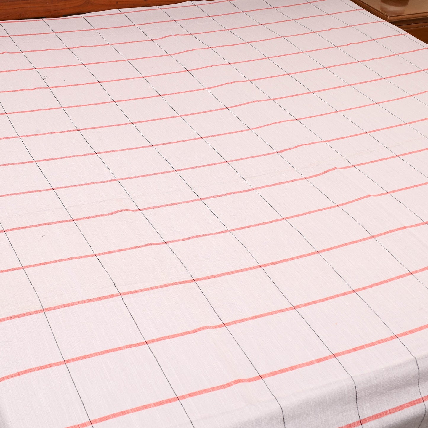 Grey - cotton double handloom bed cover (98 x 90 in) 50