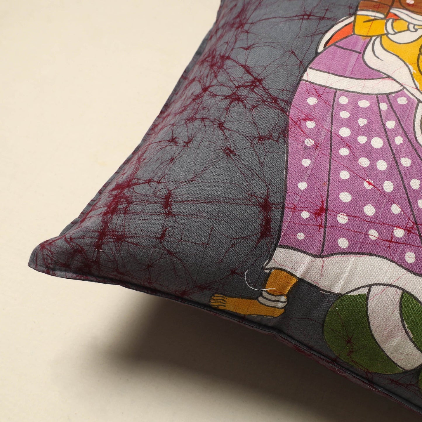 Grey - cotton hand batik cushion cover (18 x 18 in) 27