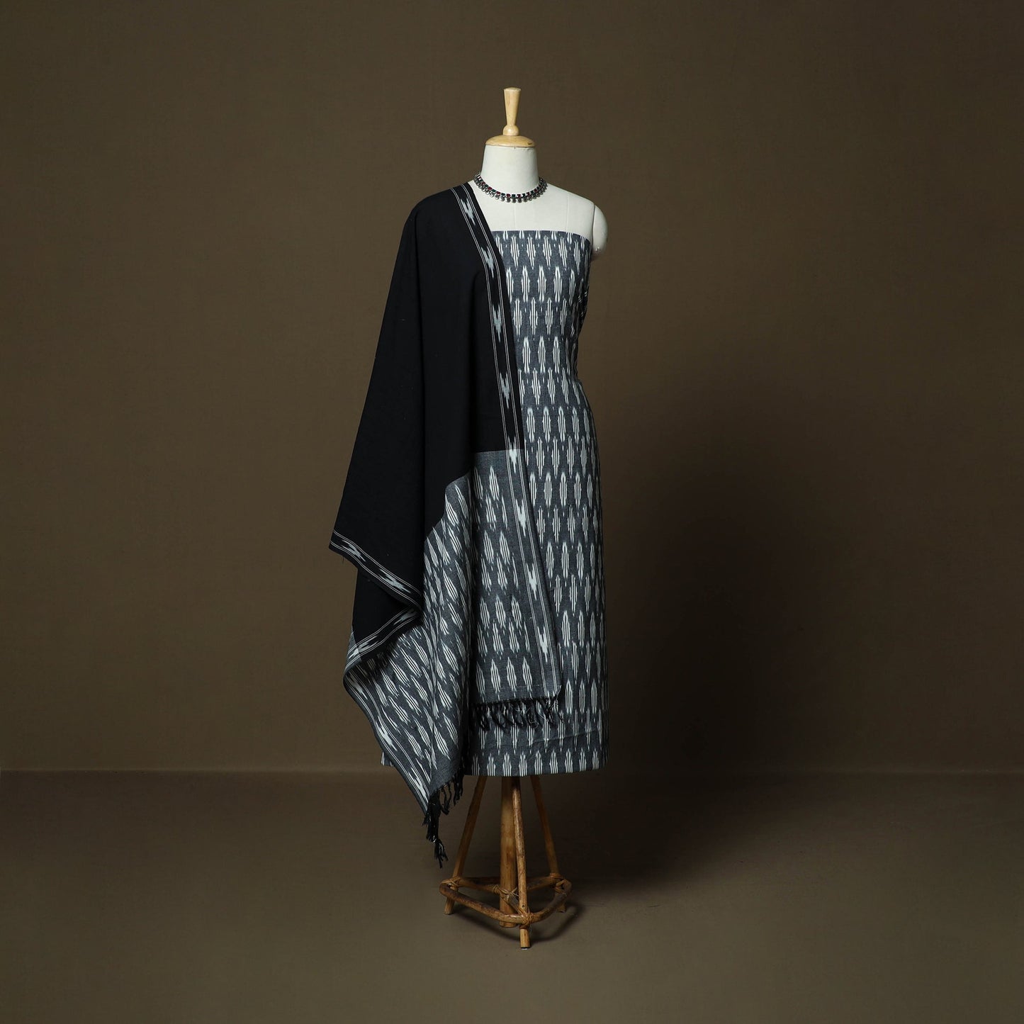 Handloom cotton pochampally ikat 3pc unstitched dress