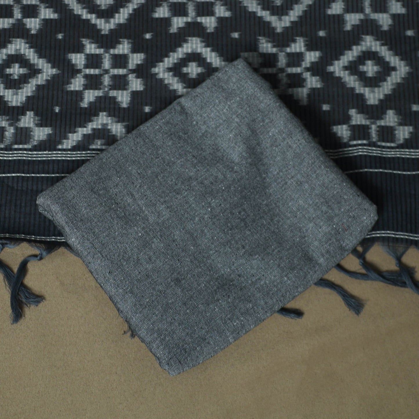Handloom cotton pochampally ikat 3pc unstitched dress