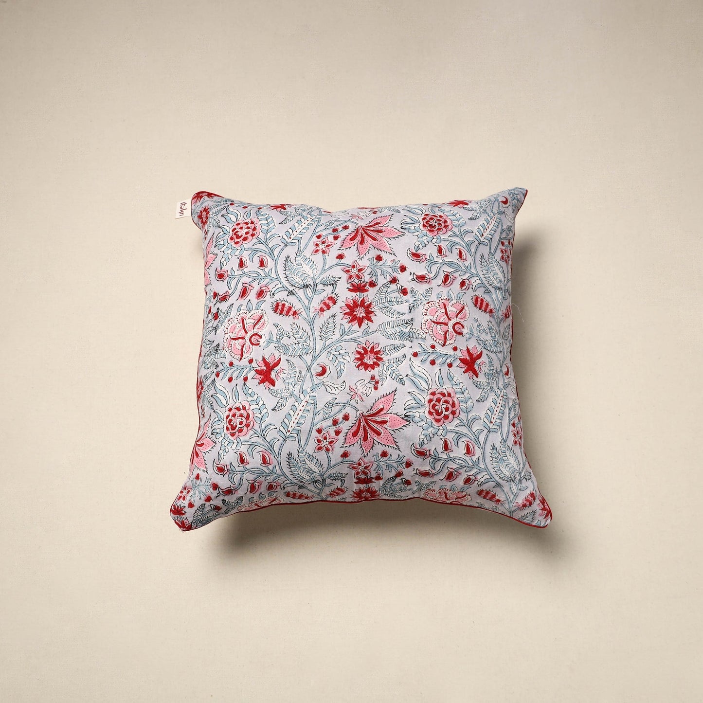 Cotton sanganeri cushion cover 38 - handcrafted