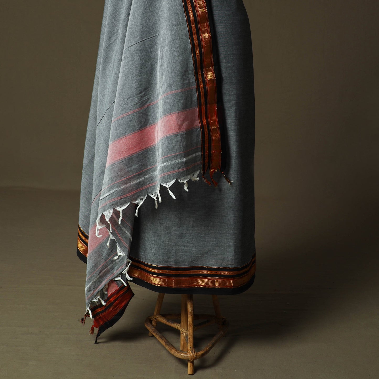 Dharwad cotton 3pc unstitched dress material with border