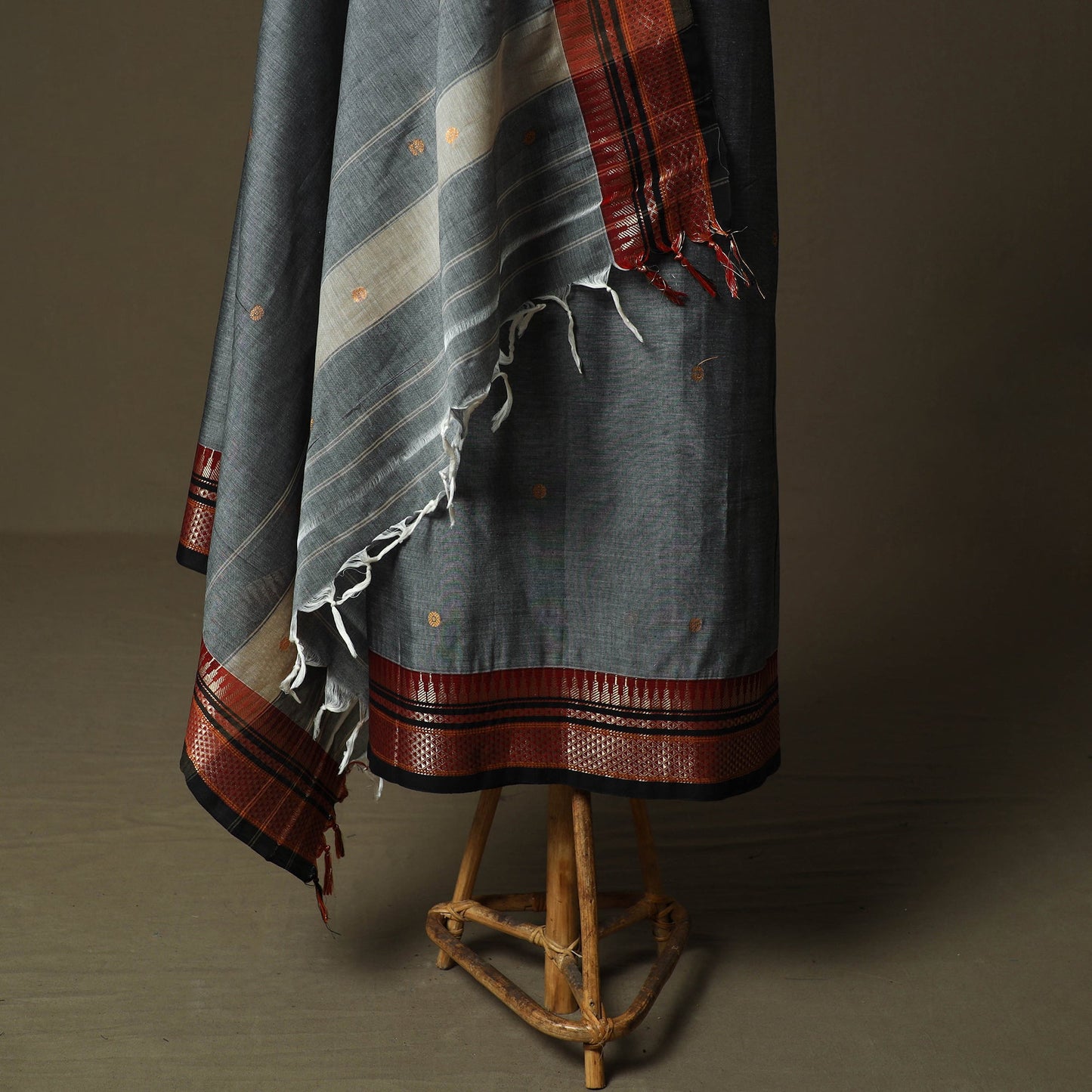 Dharwad cotton 3pc unstitched dress material with border