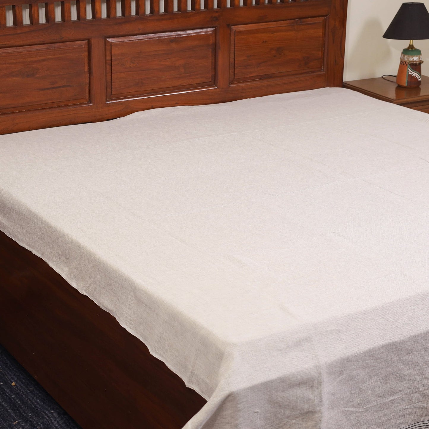 Grey - double handloom cotton bed sheet (108 x 90 in) 41