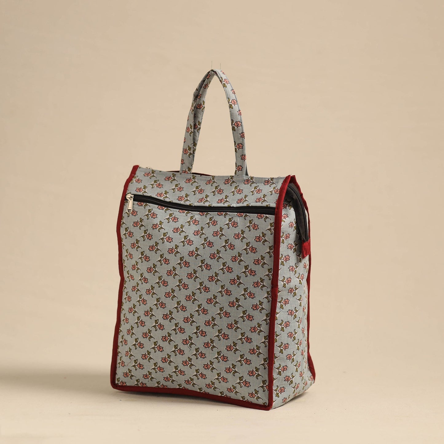 Grey Eco-Friendly Handmade Cotton Handbag for Women