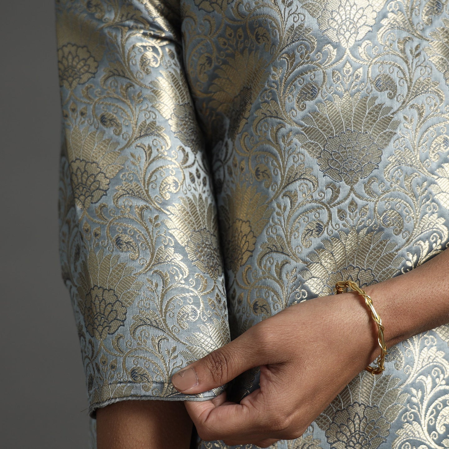 Elegant Banarasi Brocade Silk Kurta with Pant Set