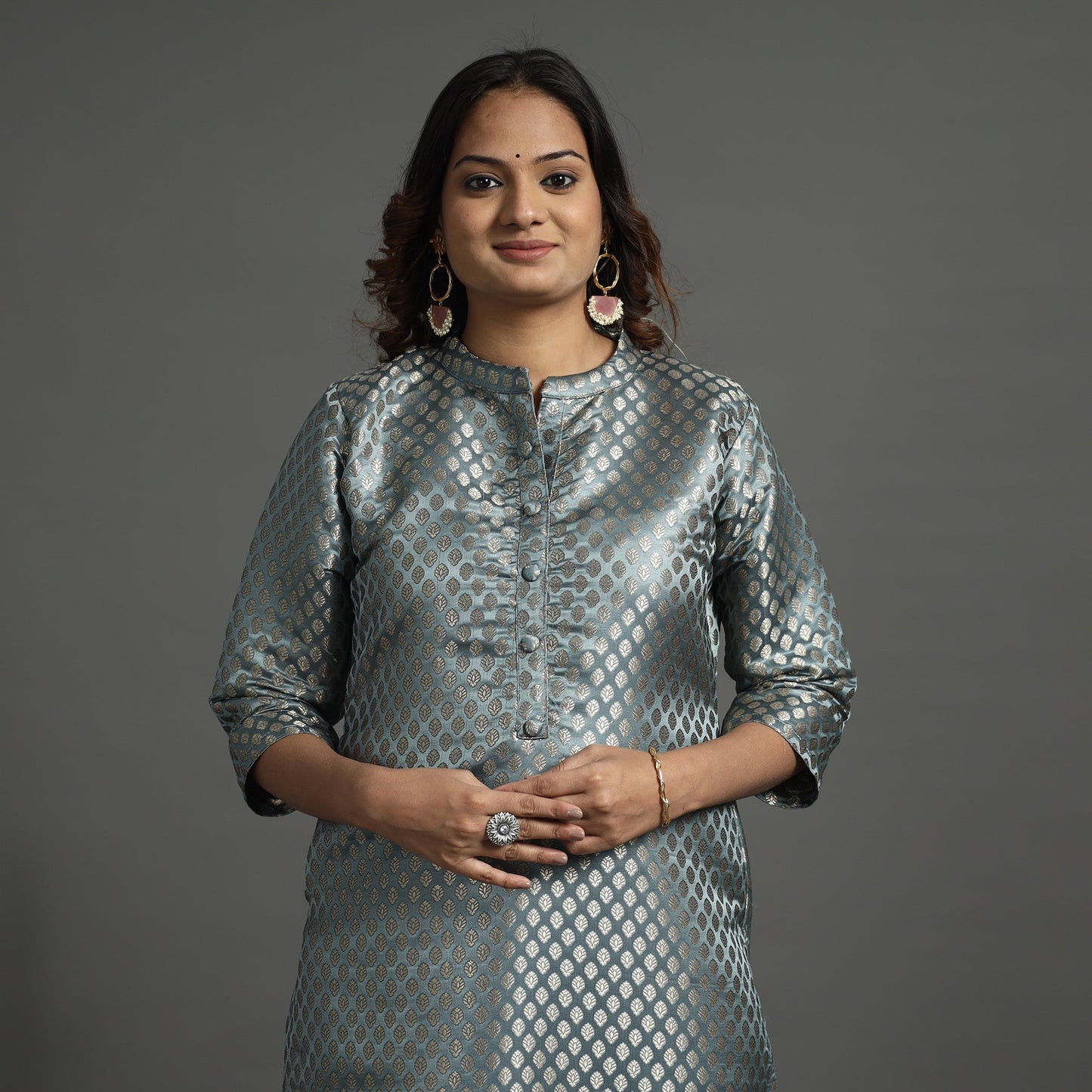 Elegant Banarasi Brocade Silk Kurta with Pant Set