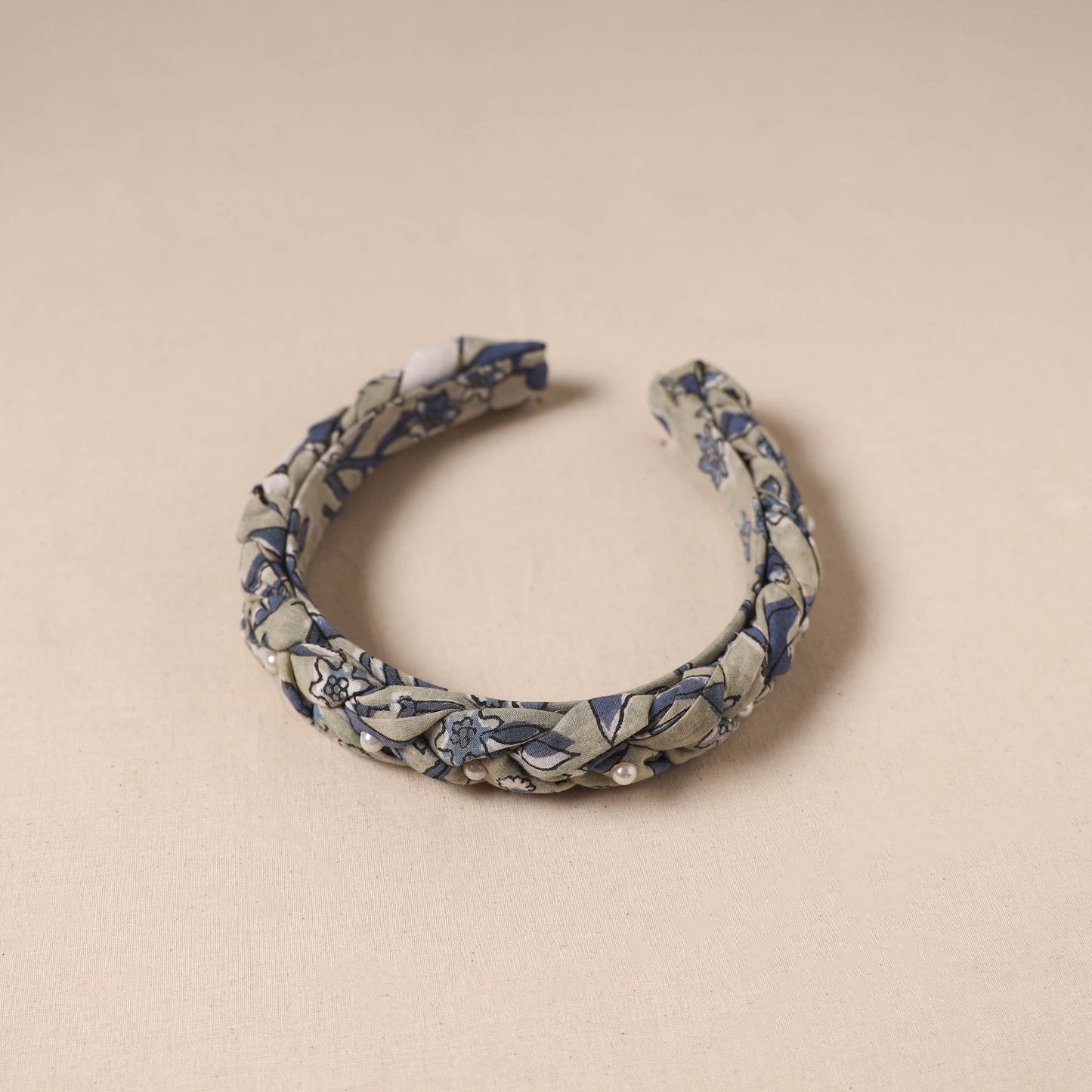 Fabart braided hair band with bead work 66 - handcrafted