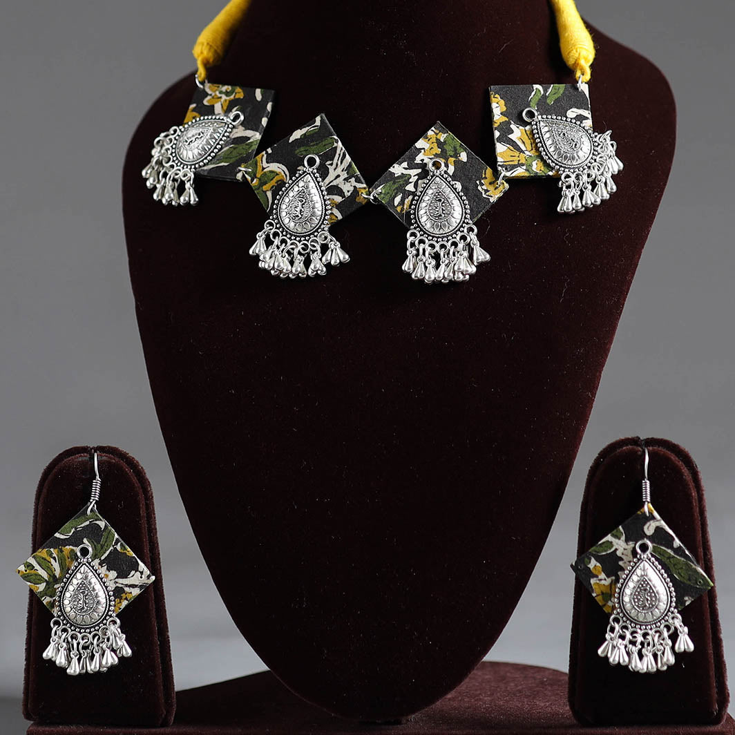 Fabart German Silver Choker Necklace Set Online
