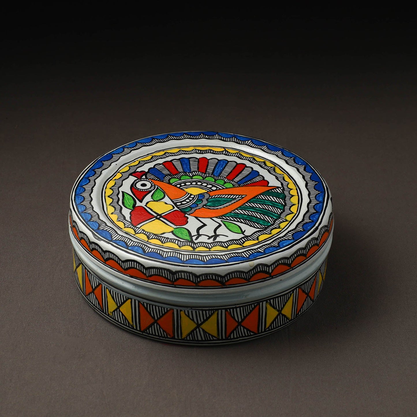Godna Madhubani Handpainted Stainless Steel Casserole