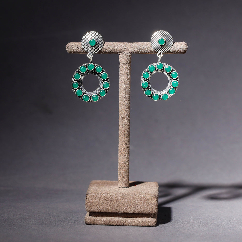 Antique Finish Oxidised German Silver Earrings