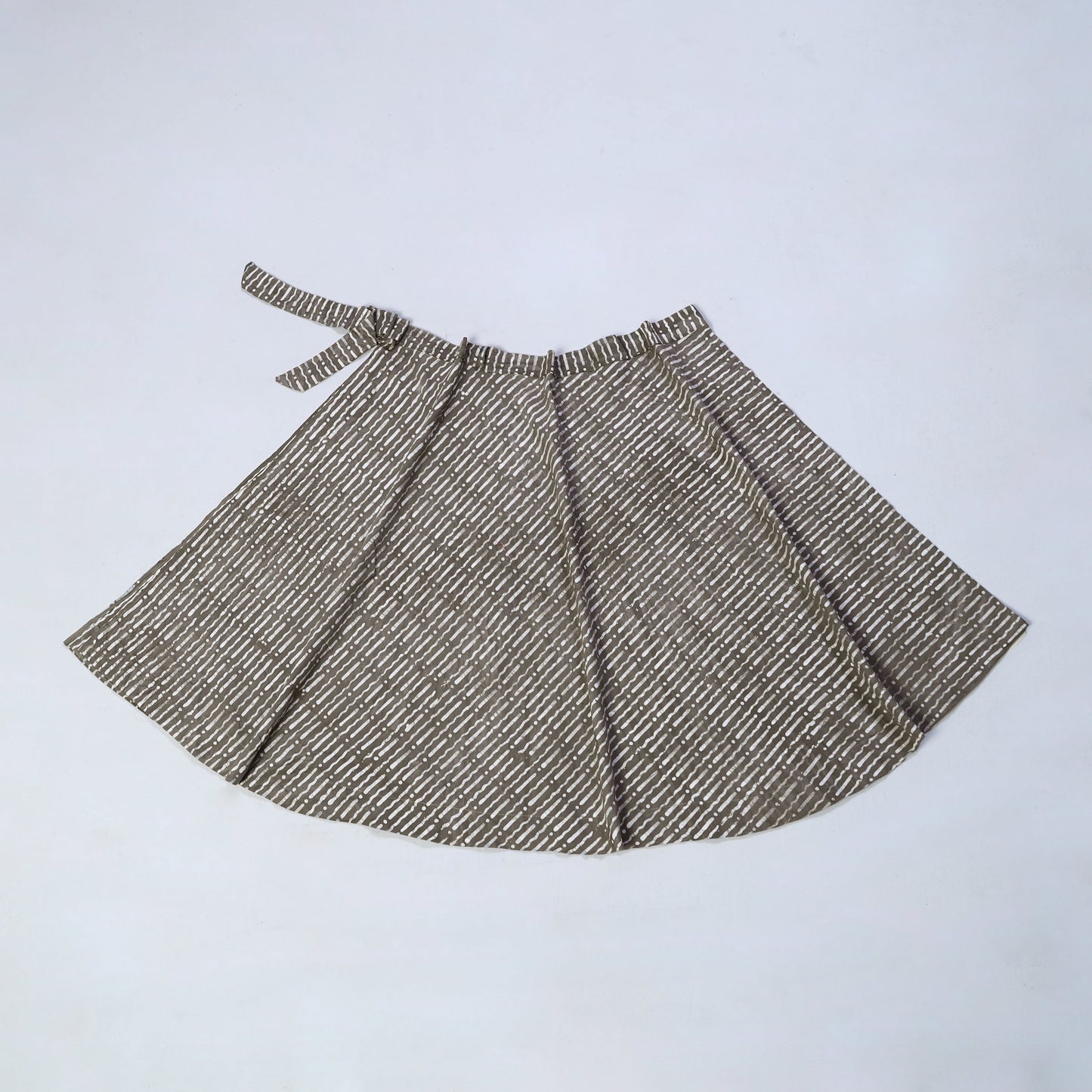 Grey - Hand Batik Print Cotton Wrap Around Skirt 20