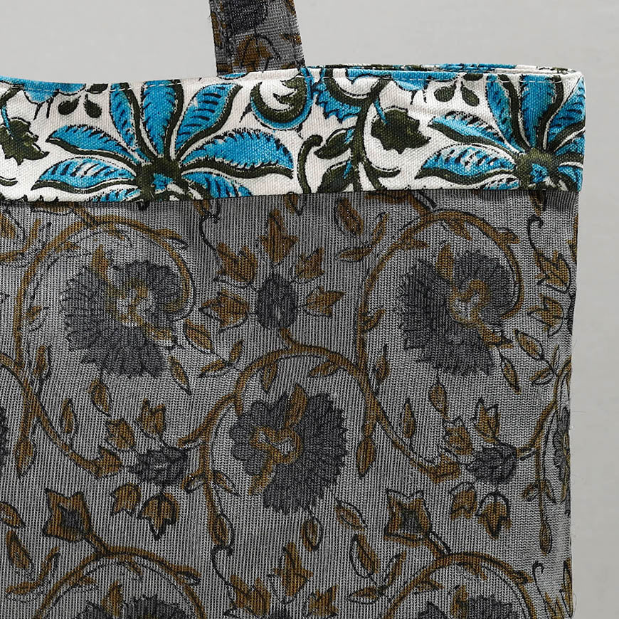 Hand Block Printed Laminated Jute Shoulder Bag