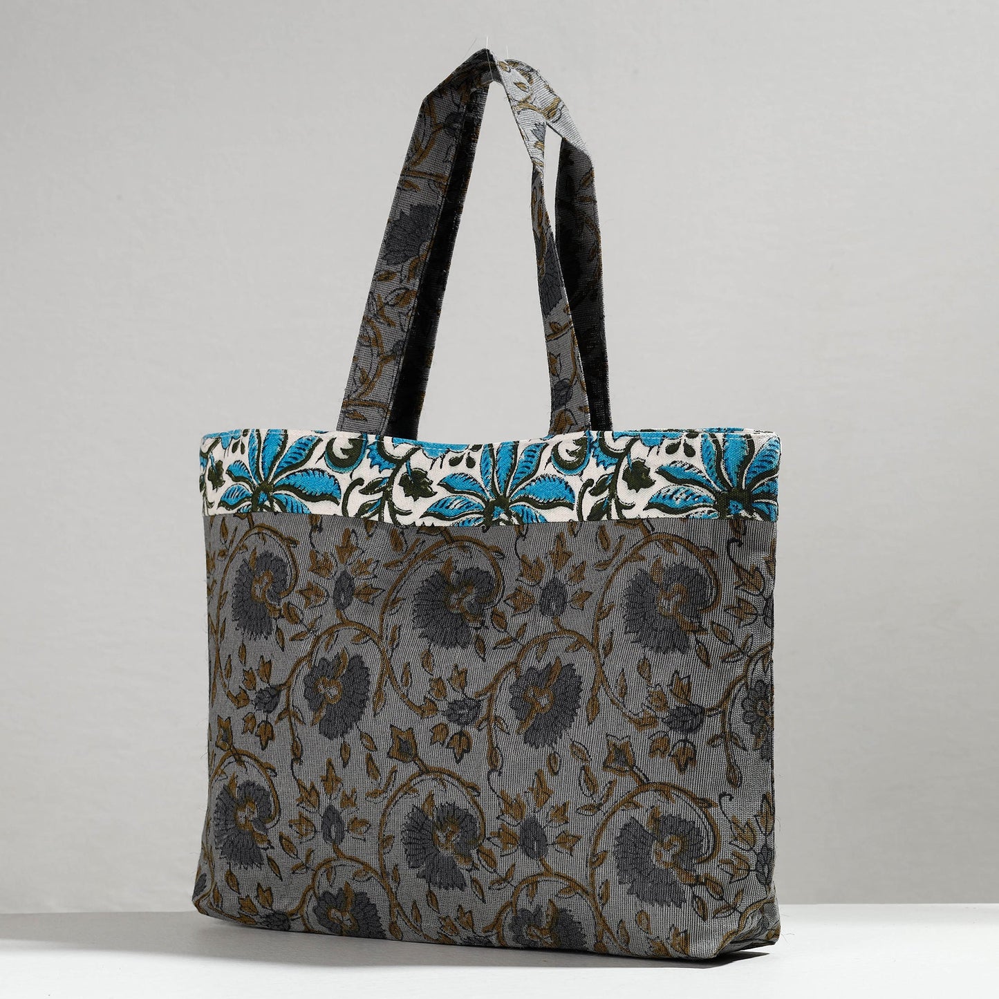 Hand Block Printed Laminated Jute Shoulder Bag