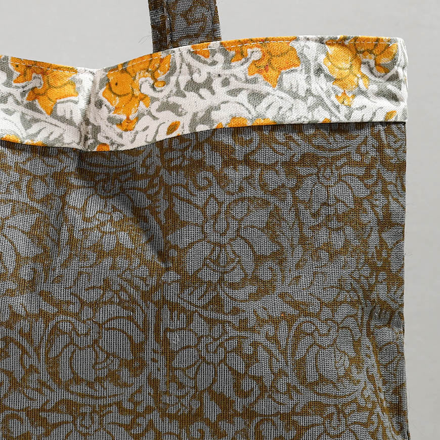Hand Block Printed Laminated Jute Shoulder Bag