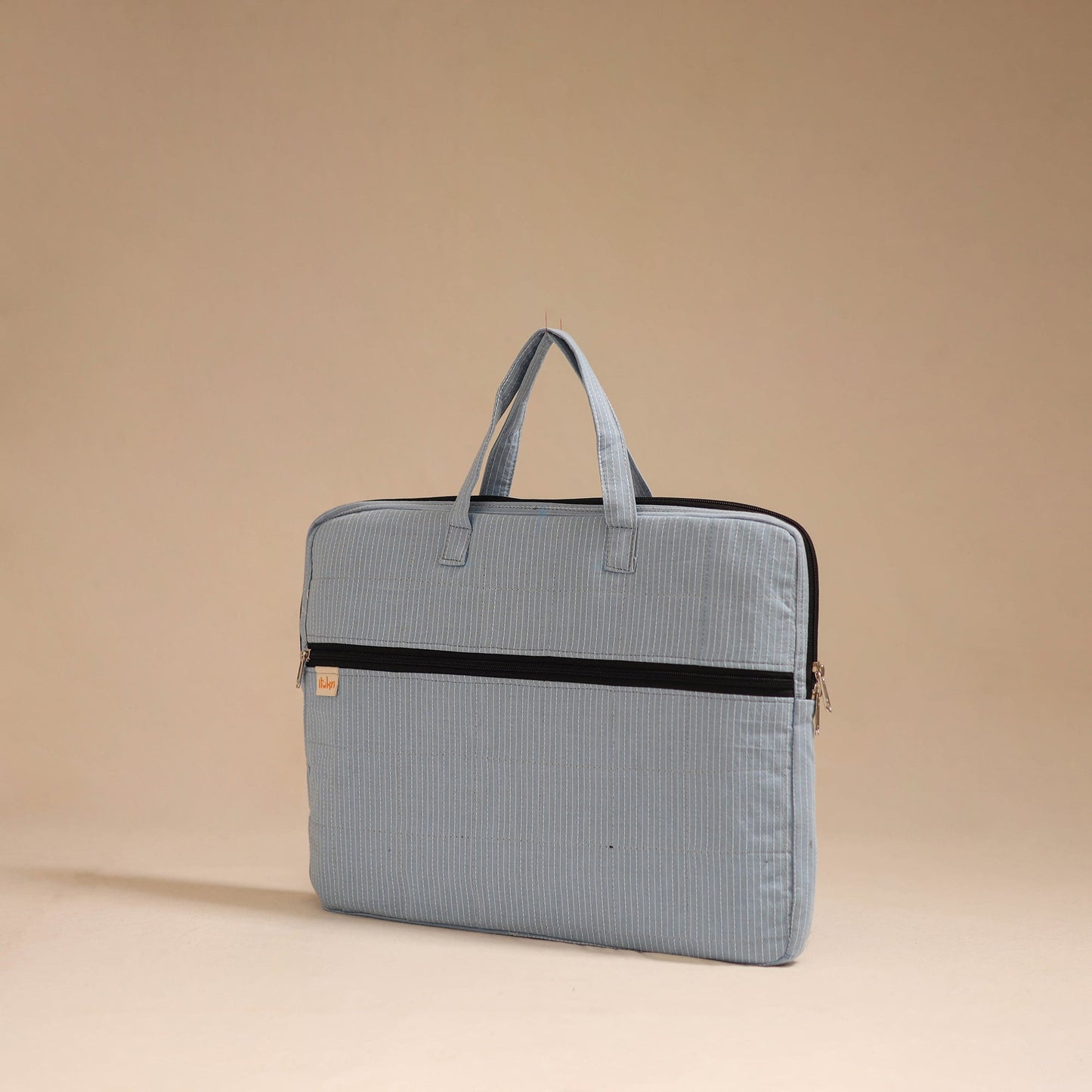 Grey - handcrafted cotton quilted laptop bag 13