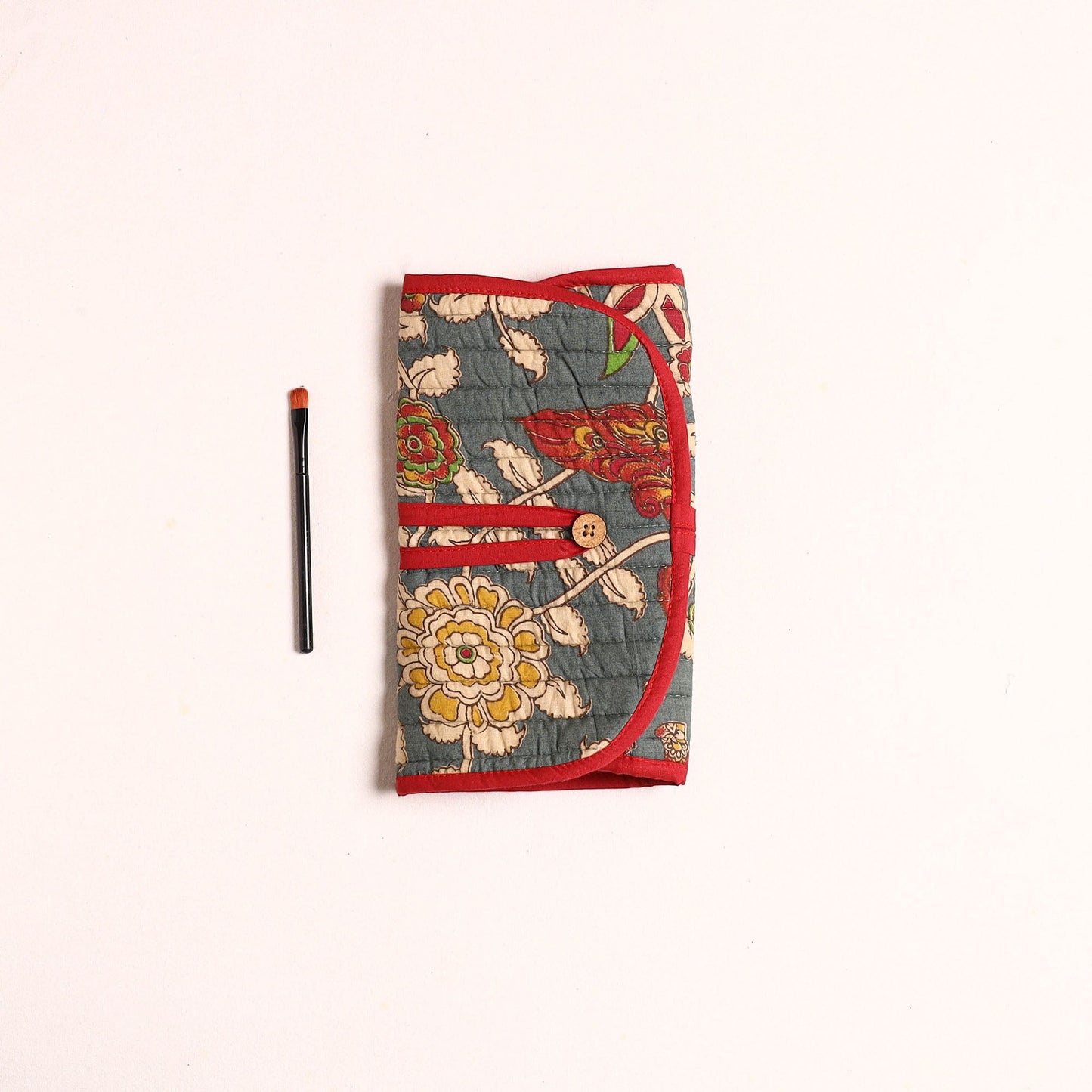 Handcrafted Multipurpose Segmented Make-up Brush Wrap Pouch/Case 09