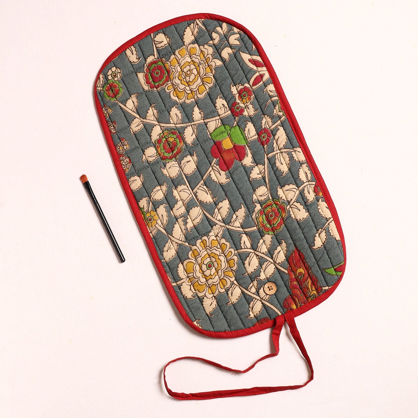 Handcrafted Multipurpose Segmented Make-up Brush Wrap Pouch/Case 09