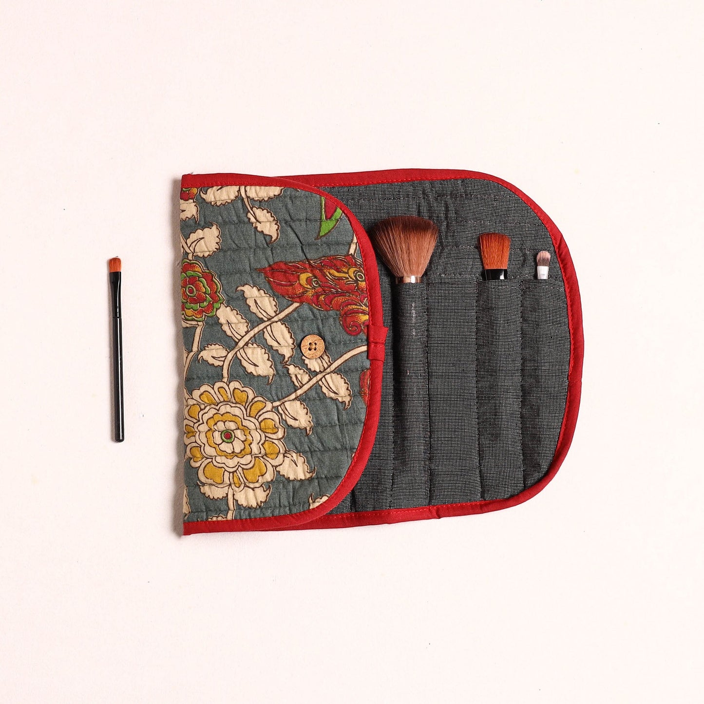 Handcrafted Multipurpose Segmented Make-up Brush Wrap Pouch/Case 09
