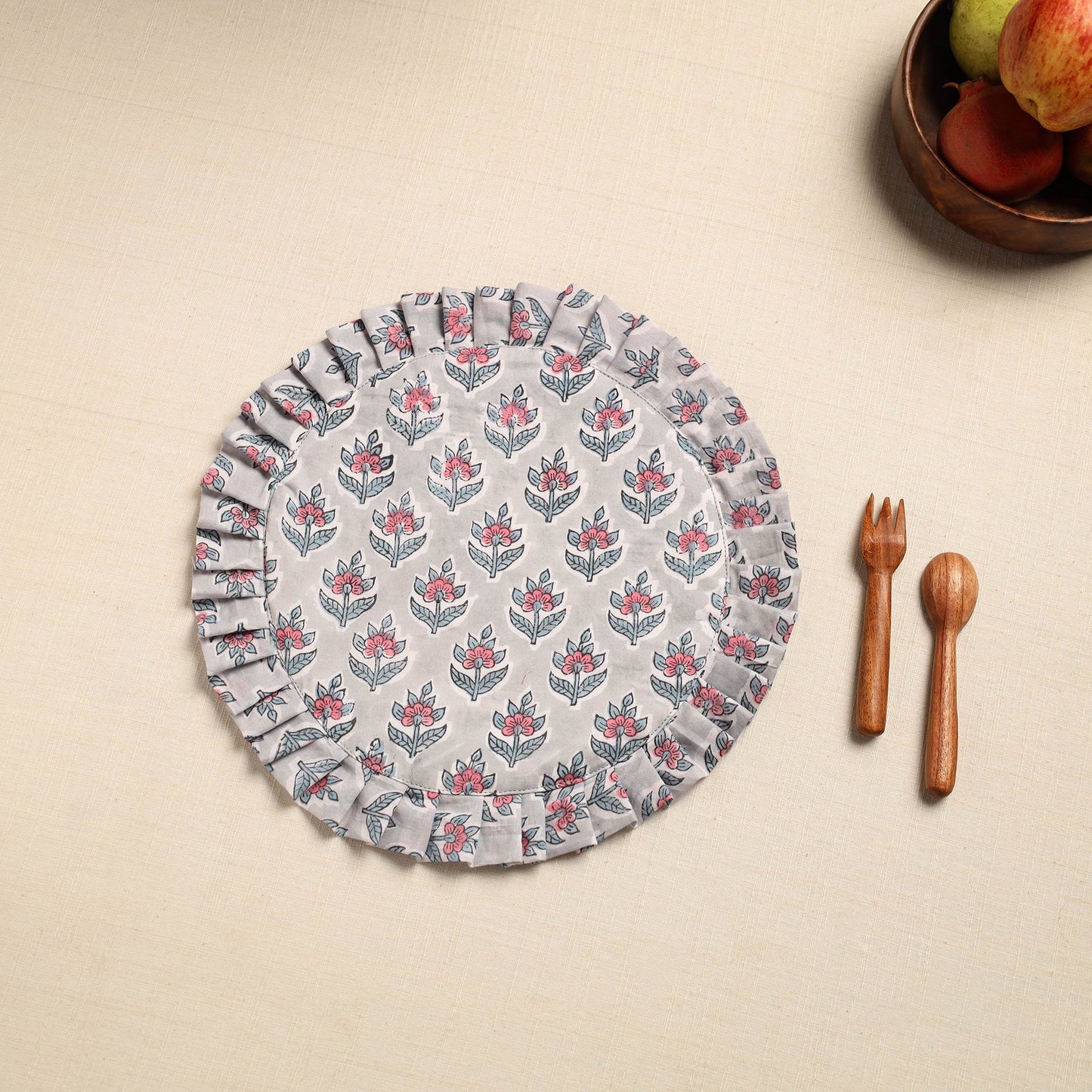 Grey Handcrafted Sanganeri Cotton Pot Holder