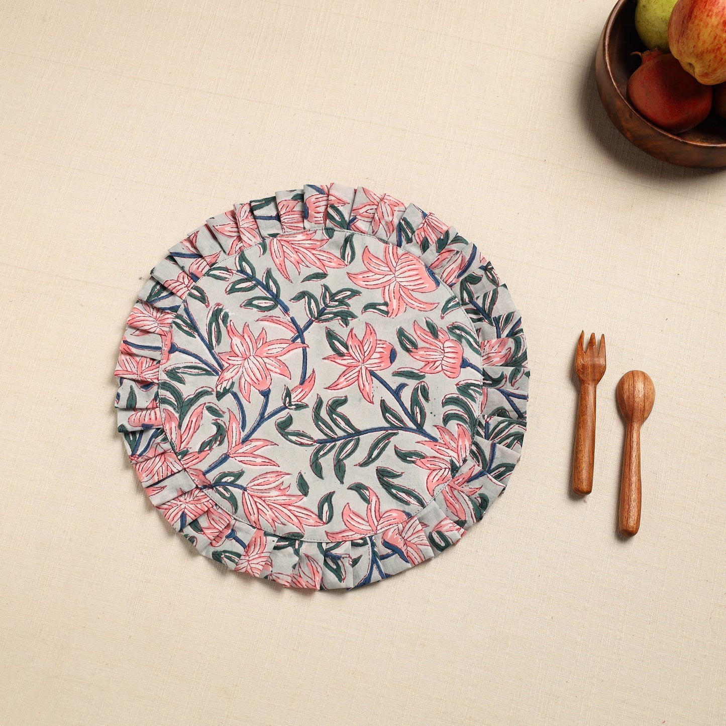 Grey Handcrafted Sanganeri Cotton Pot Holder