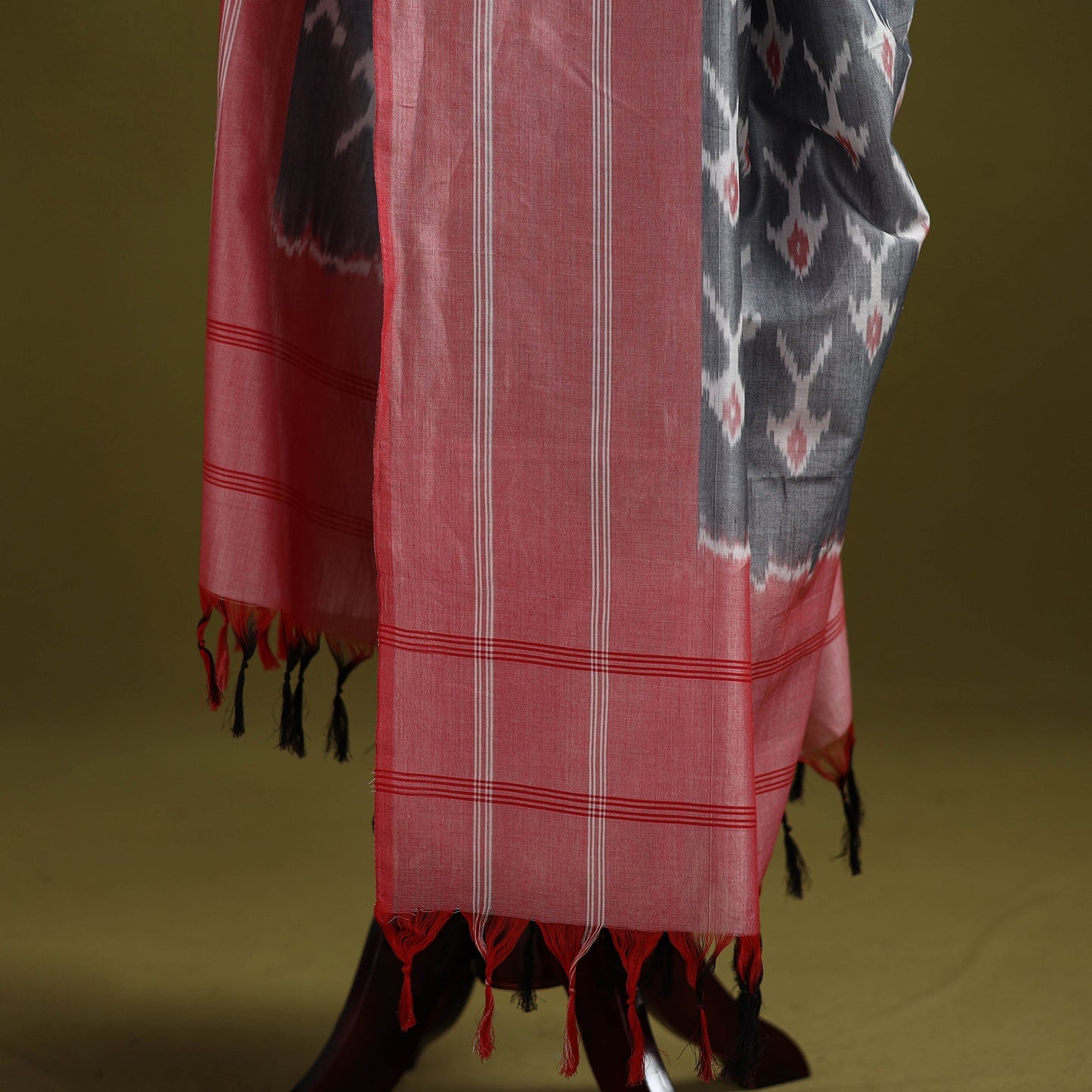 Handloom mercerised cotton pochampally ikat dupatta 13