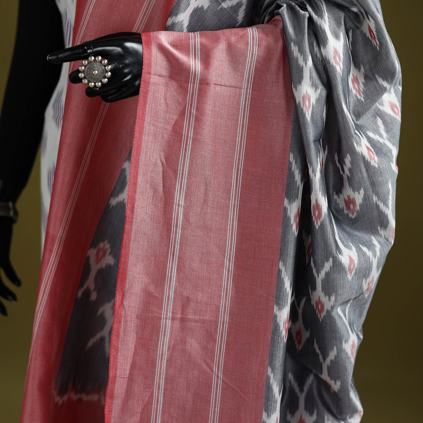 Handloom mercerised cotton pochampally ikat dupatta 13
