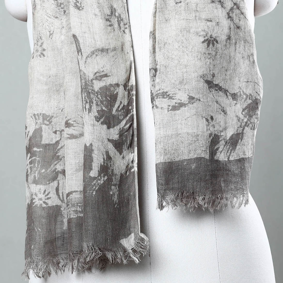 Handloom Block Print Natural Dyed Linen Bindaas Stole