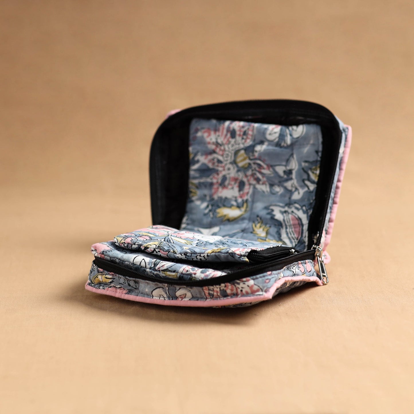 Grey Handmade 4 Pocket Jewellery Pouch Online in India