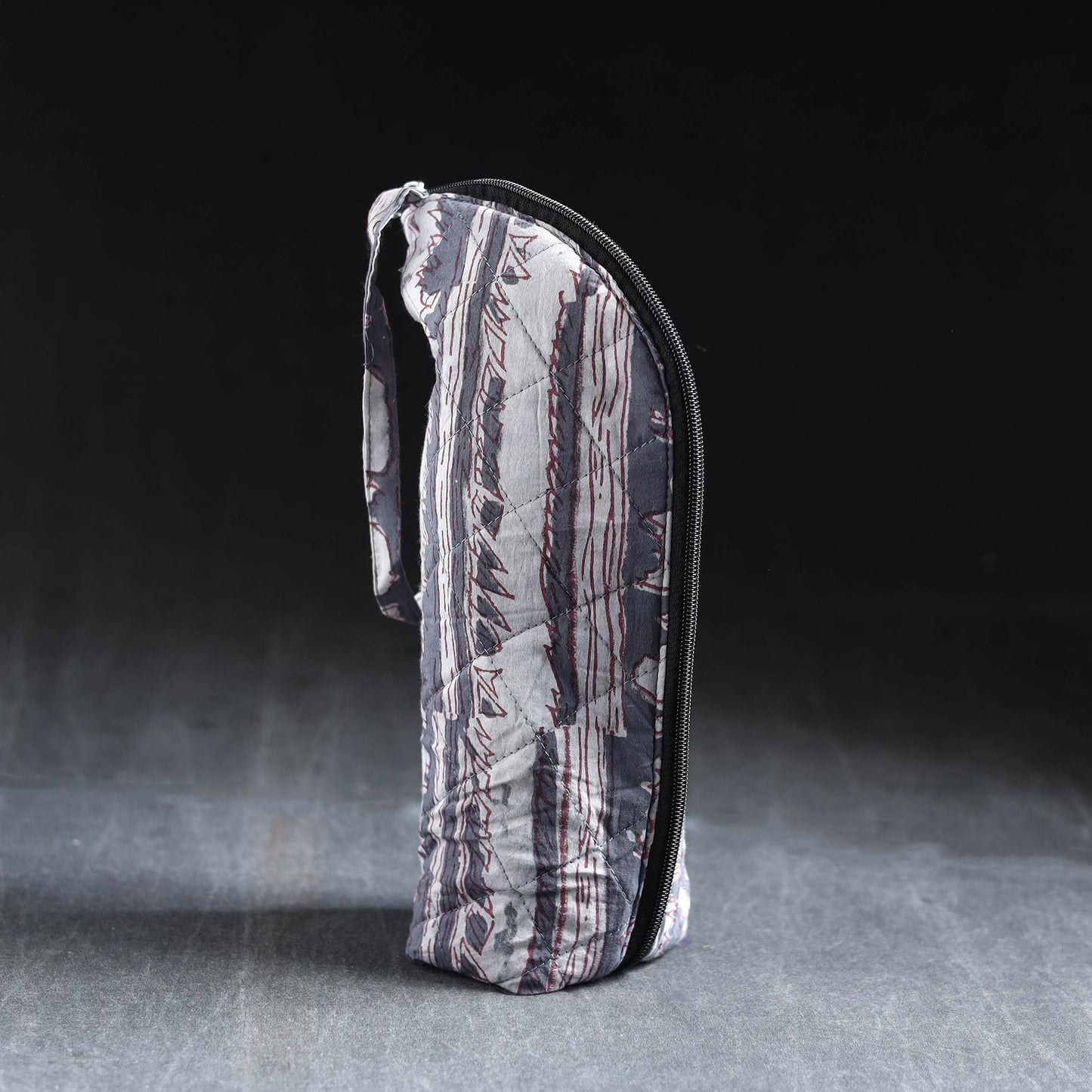 Grey Handmade Cotton 1L Water Bottle Cover