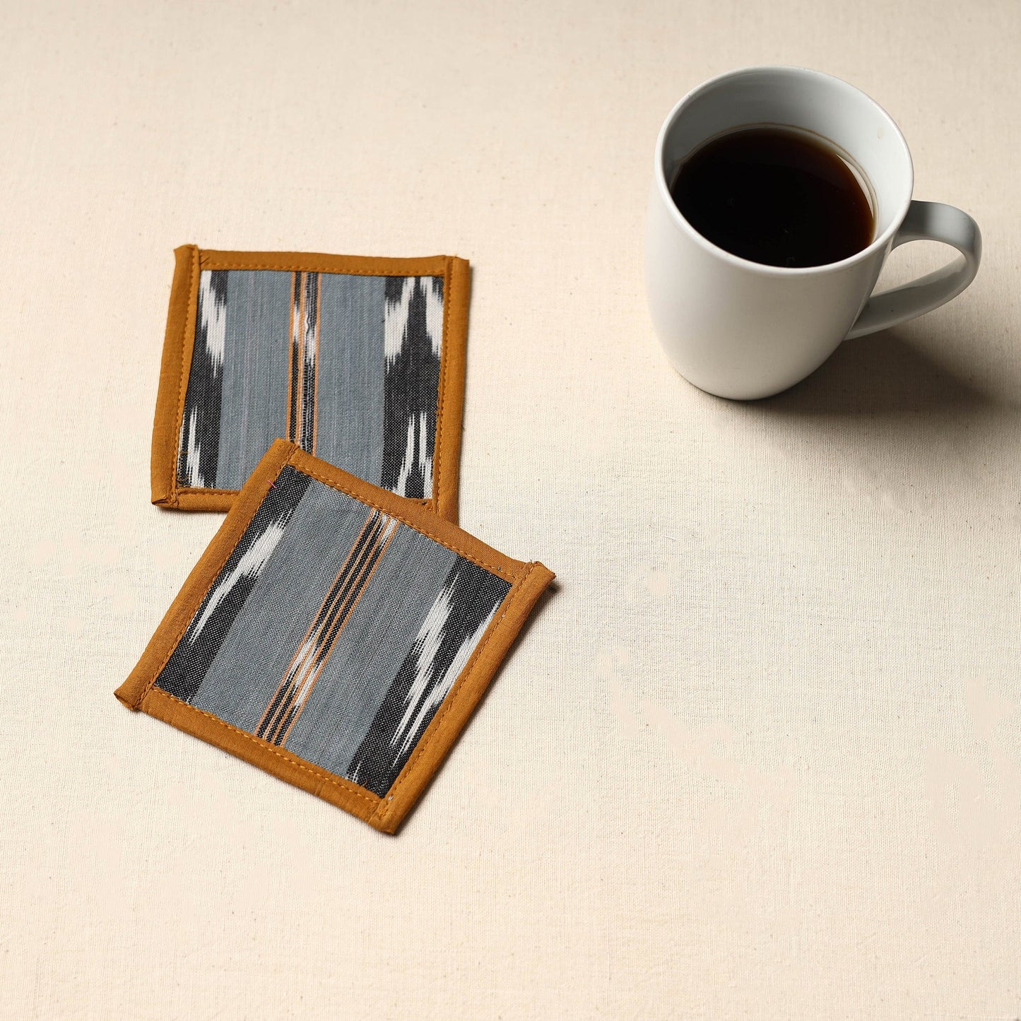 Grey Handmade Cotton Coasters (Set of 2)