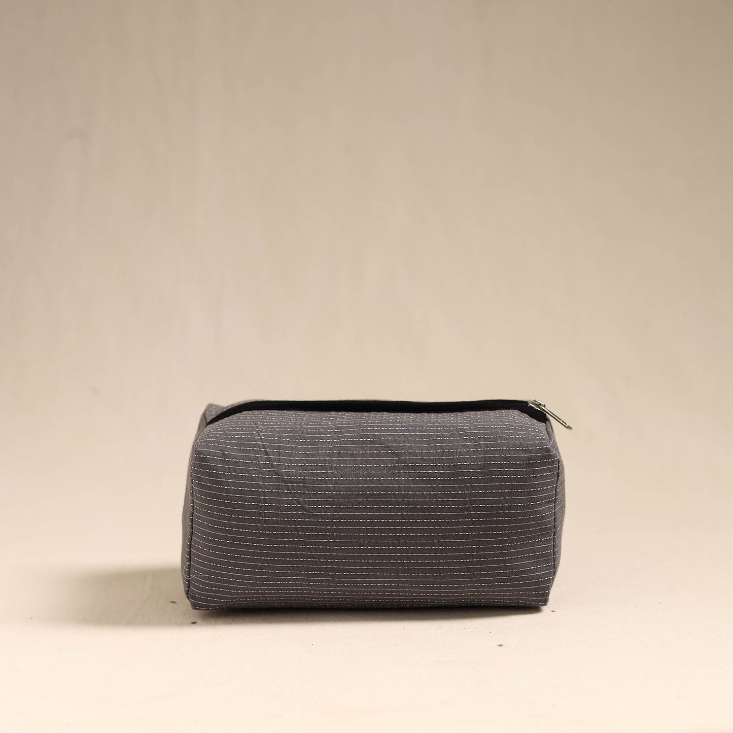 Grey Handmade Cotton Toiletry Bag