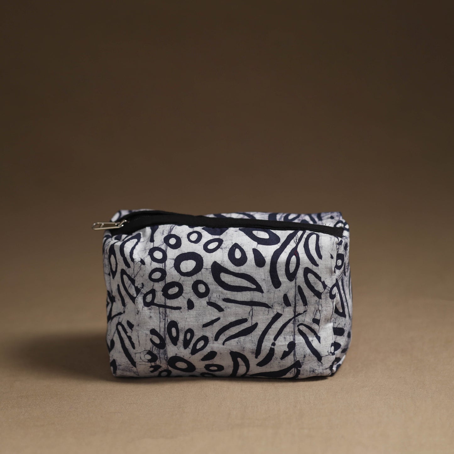 Grey Handmade Cotton Toiletry Pouch