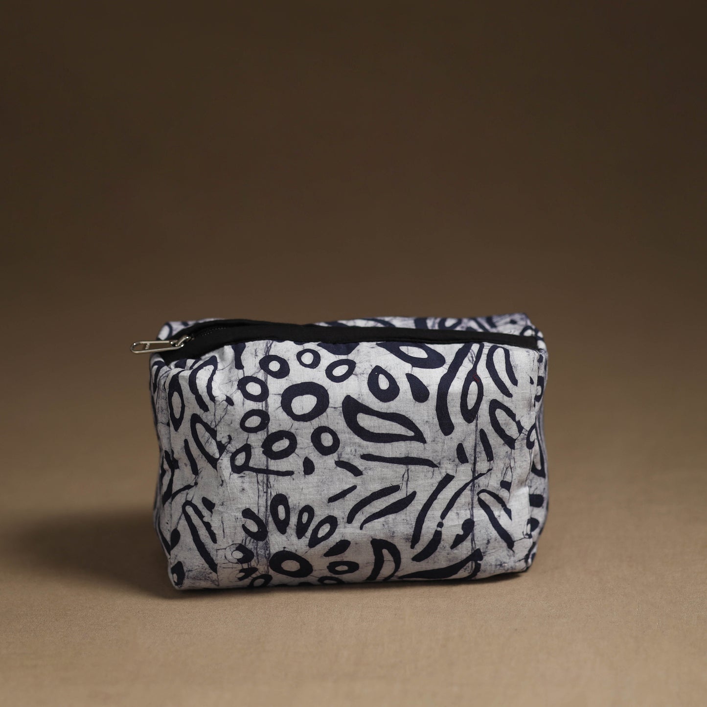 Grey Handmade Cotton Toiletry Pouch