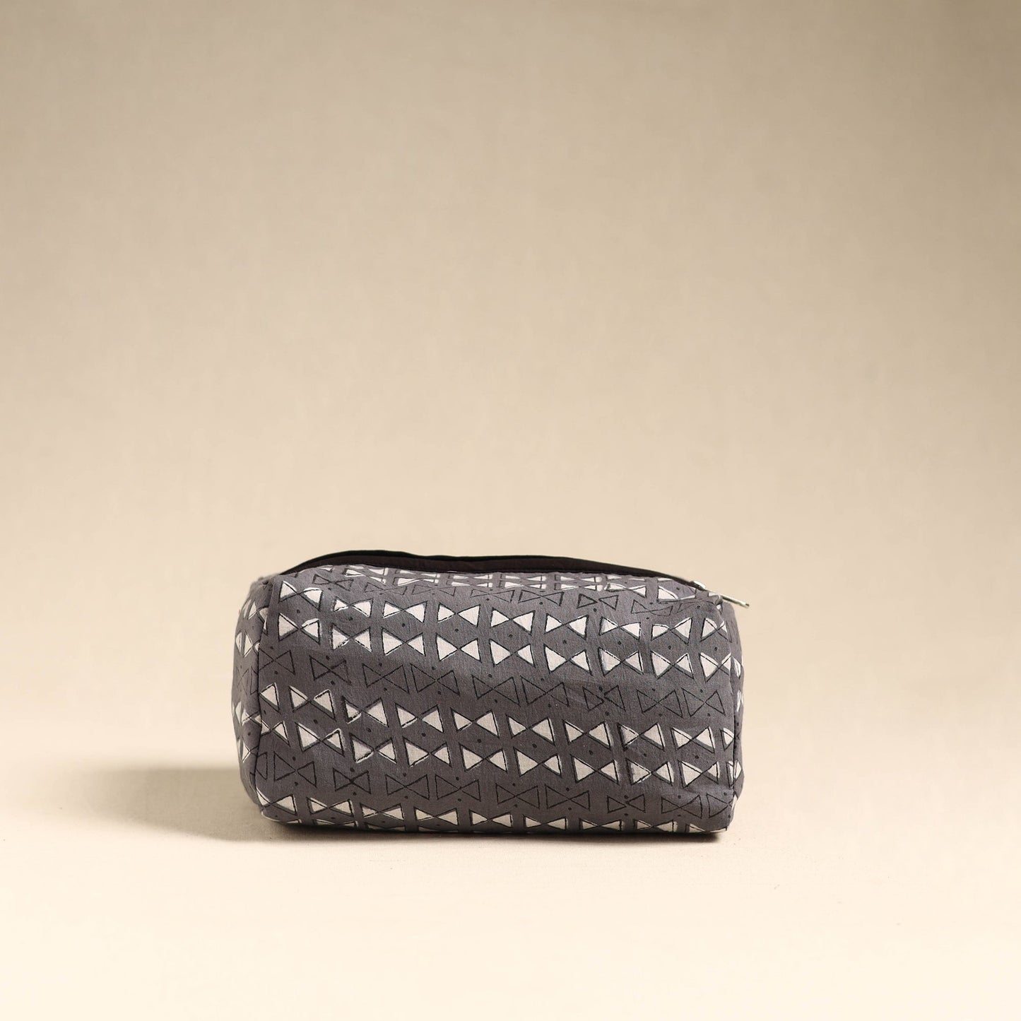 Grey Handmade Cotton Toiletry Pouch