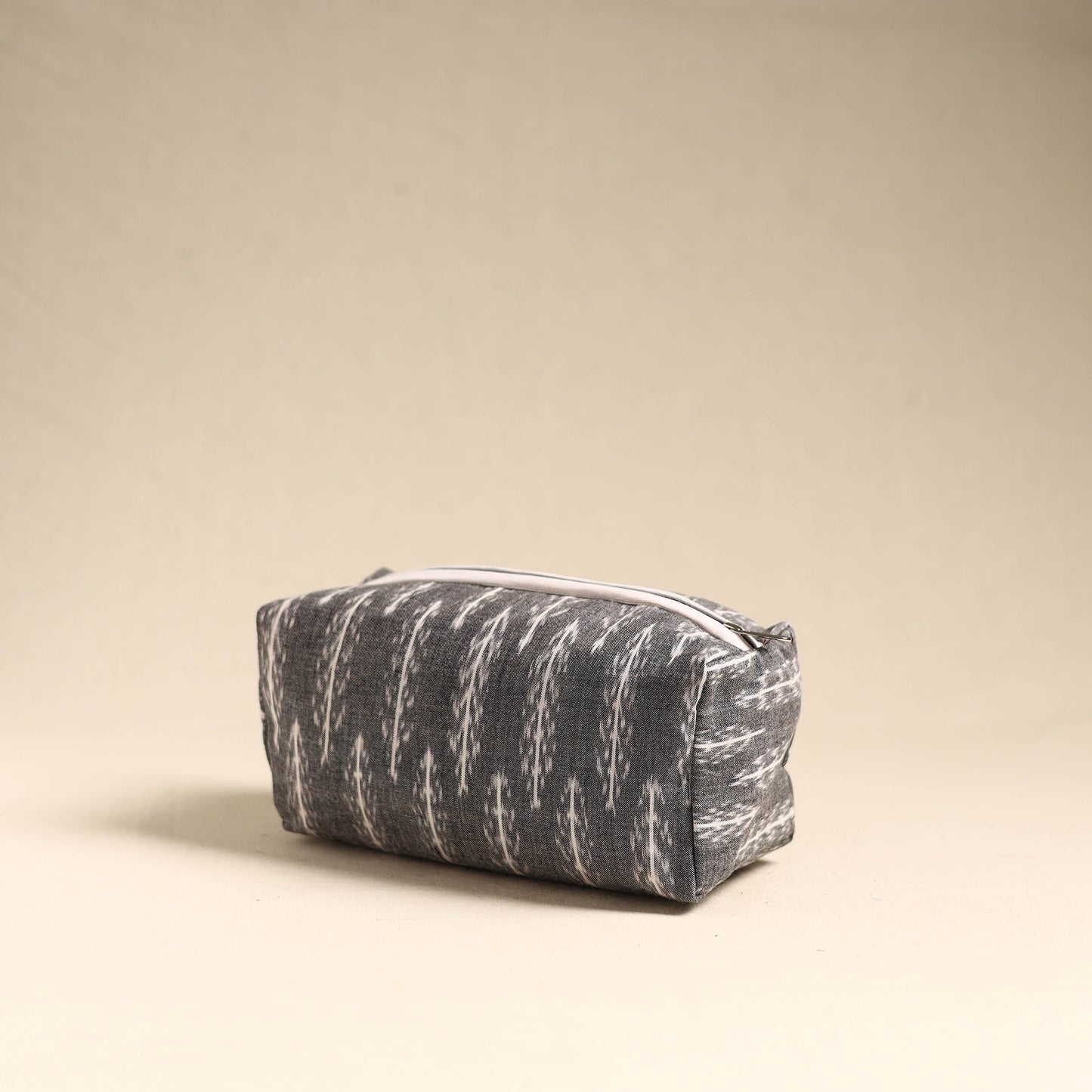 Grey Handmade Cotton Toiletry Pouch
