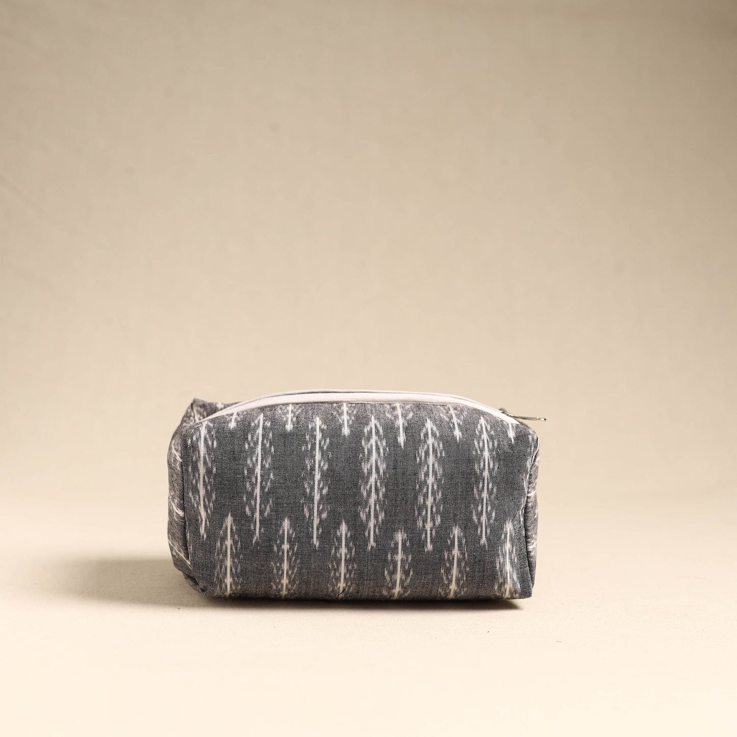 Grey Handmade Cotton Toiletry Pouch