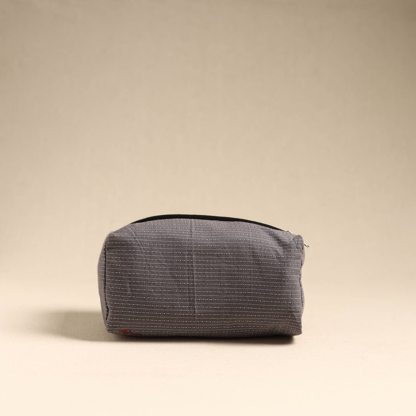 Grey Handmade Cotton Toiletry Pouch