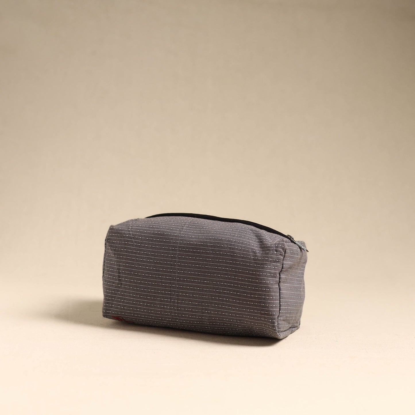 Grey Handmade Cotton Toiletry Pouch