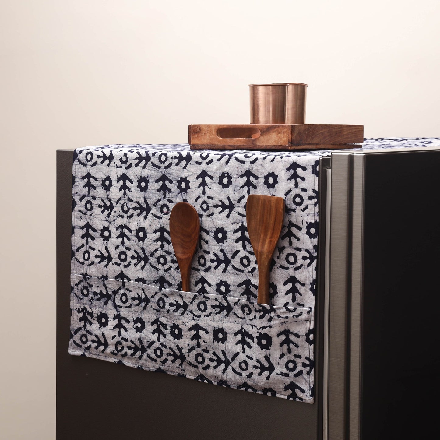 Handmade fridge top cover with multiple pockets 36